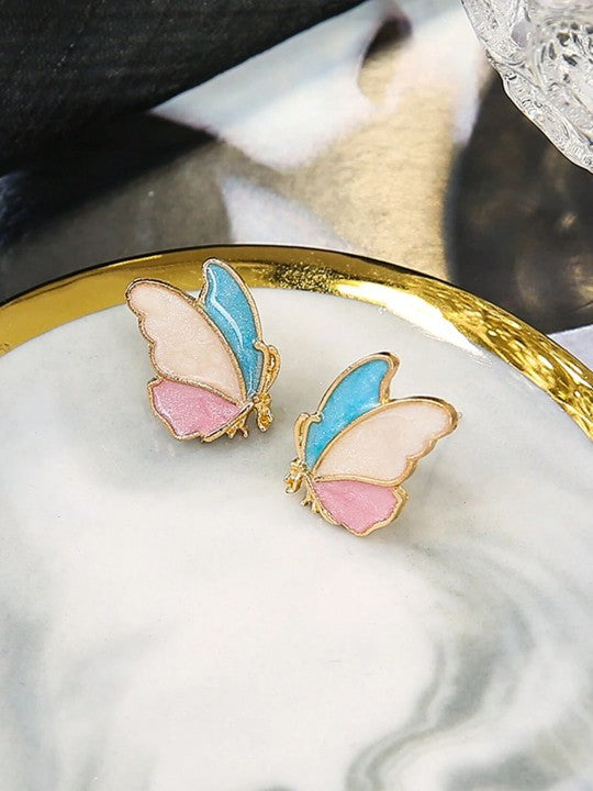 FlutterGlow Multicolor Butterfly Earrings – Playful Elegance in Every Hue