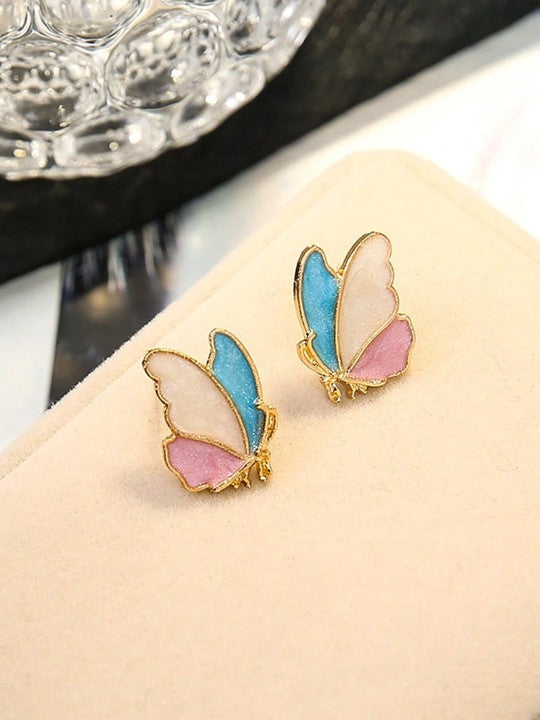 FlutterGlow Multicolor Butterfly Earrings – Playful Elegance in Every Hue