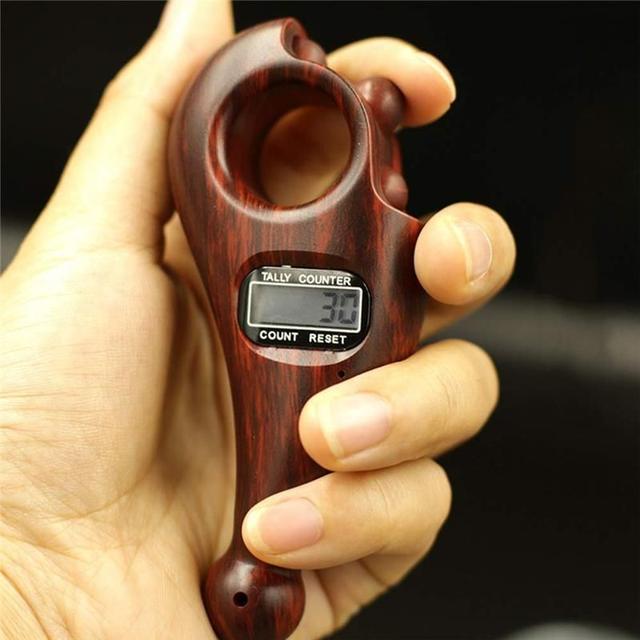 Premium Wooden-Style Digital Finger Tally Counter – Elegant Focus at Your Fingertips