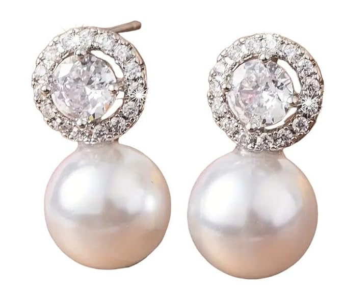 Moonveil Spark Earrings – Silver-Plated Elegance with Zirconia Glow
