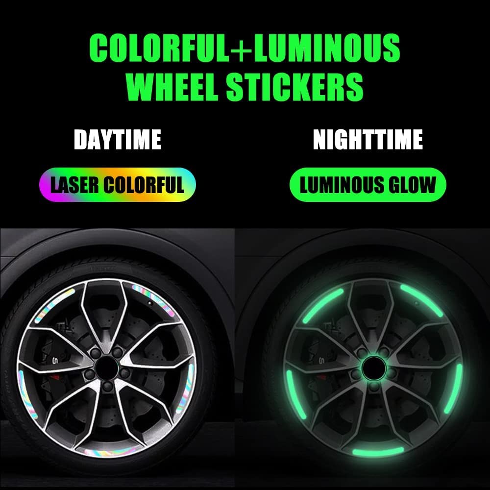 20PCS Reflective Wheel Rim Stickers – High-Visibility Safety Decals for Cars & Bikes