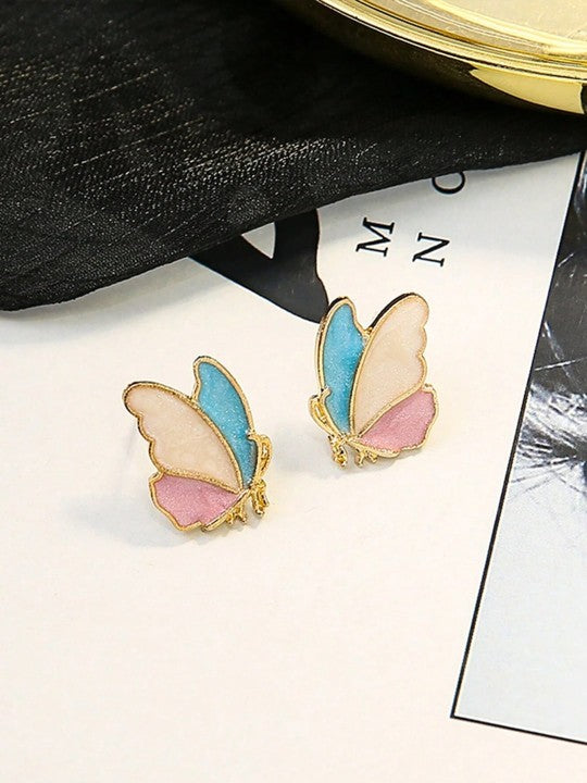 FlutterGlow Multicolor Butterfly Earrings – Playful Elegance in Every Hue