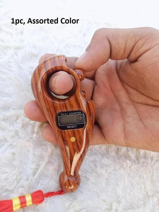 Premium Wooden-Style Digital Finger Tally Counter – Elegant Focus at Your Fingertips