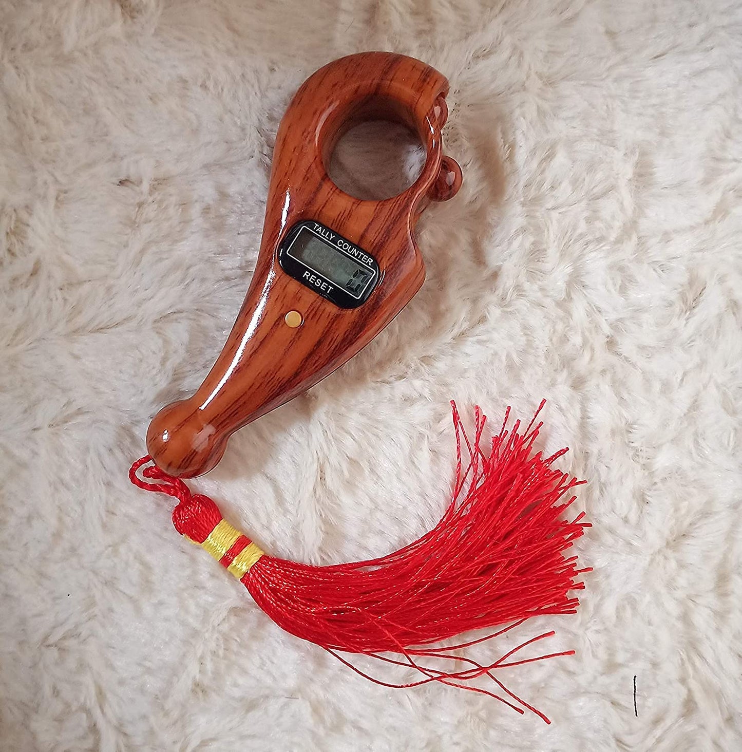 Premium Wooden-Style Digital Finger Tally Counter – Elegant Focus at Your Fingertips