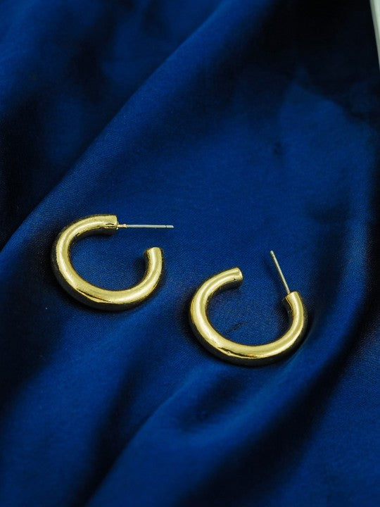 Ankara Luxe Tube Hoops – Korean-Inspired Gold-Plated Statement Earrings