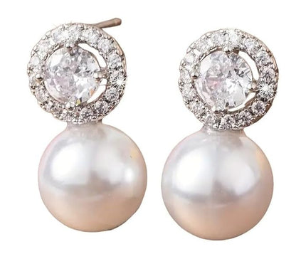 Moonveil Spark Earrings – Silver-Plated Elegance with Zirconia Glow