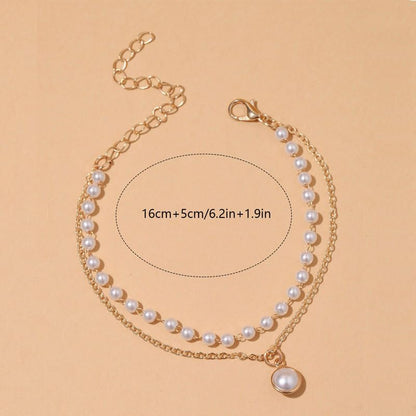 LustreLoom Pearl Bracelet – Double-Layer Elegance in Gold