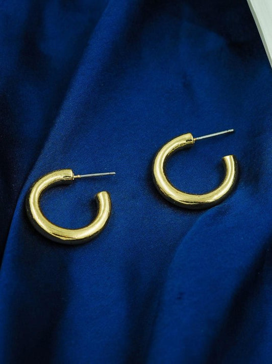 Ankara Luxe Tube Hoops – Korean-Inspired Gold-Plated Statement Earrings