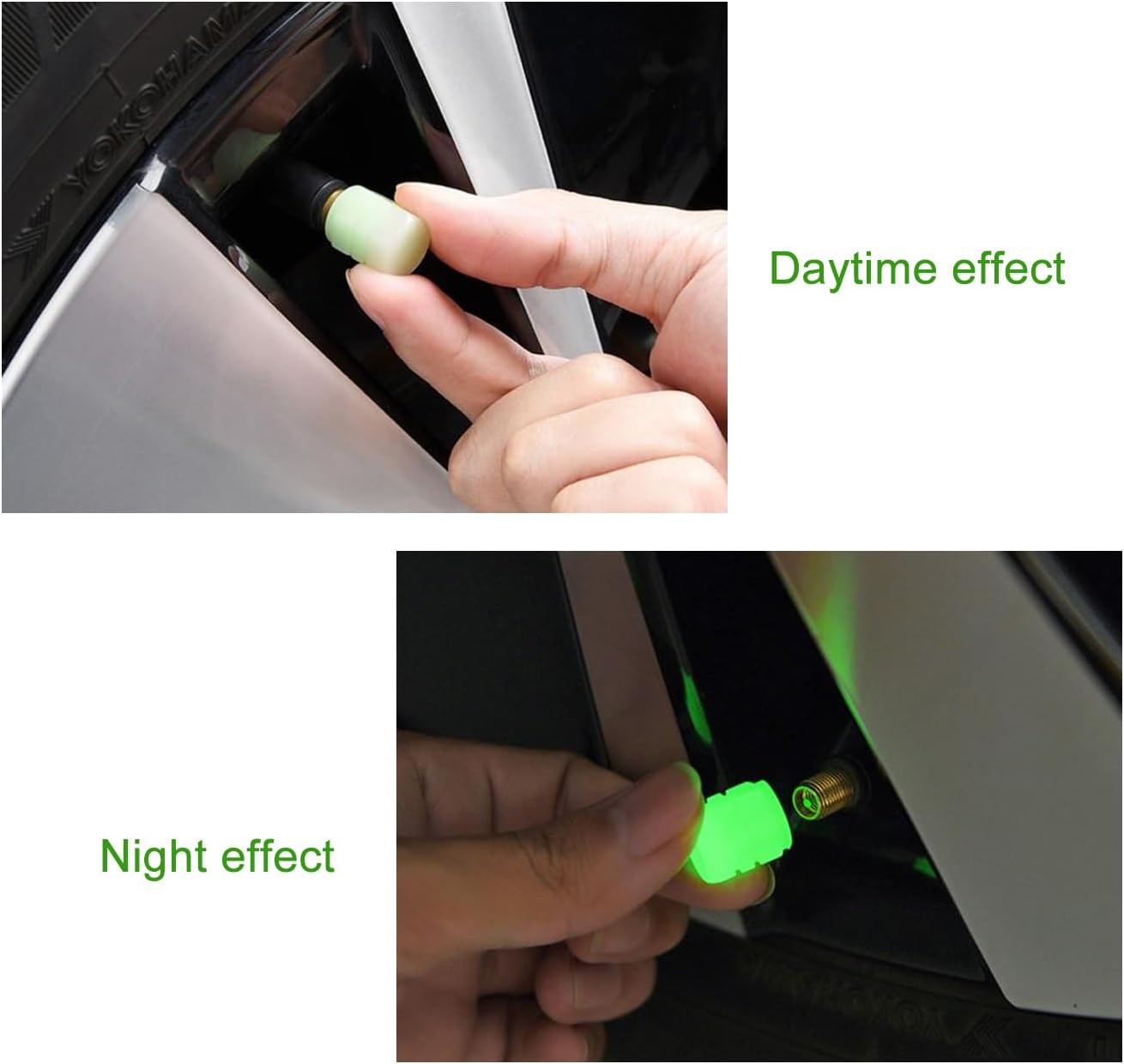 Universal Fluorescent Valve Caps – Anti-Corrosion + Night Visibility