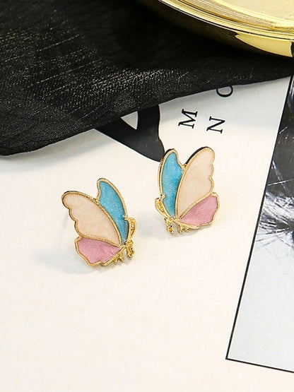 FlutterGlow Multicolor Butterfly Earrings – Playful Elegance in Every Hue