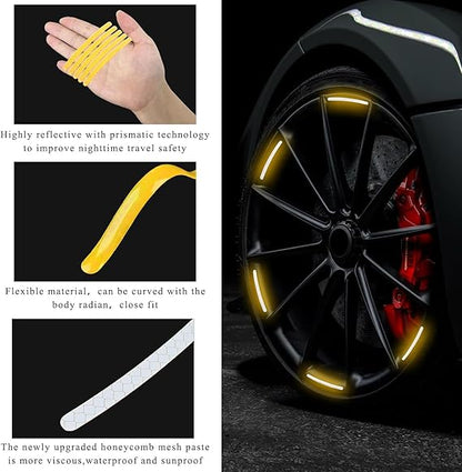 20PCS Reflective Wheel Rim Stickers – High-Visibility Safety Decals for Cars & Bikes