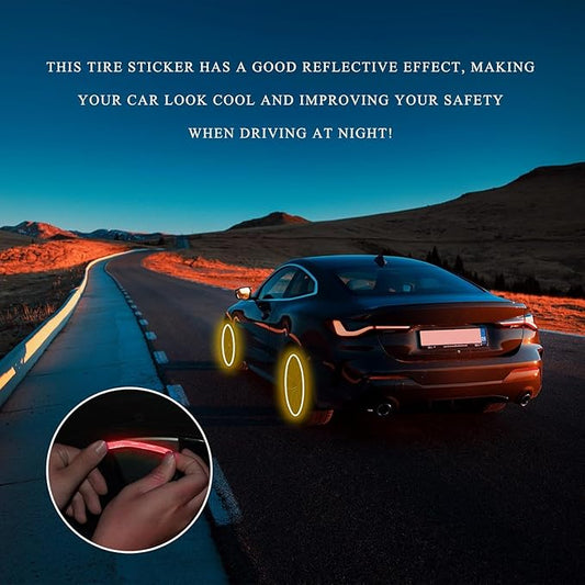 20PCS Reflective Wheel Rim Stickers – High-Visibility Safety Decals for Cars & Bikes