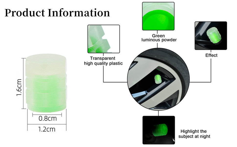 Universal Fluorescent Valve Caps – Anti-Corrosion + Night Visibility