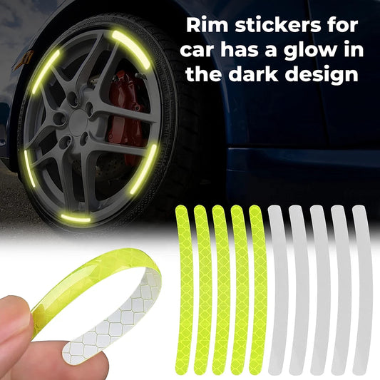 20PCS Reflective Wheel Rim Stickers – High-Visibility Safety Decals for Cars & Bikes