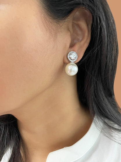 Moonveil Spark Earrings – Silver-Plated Elegance with Zirconia Glow