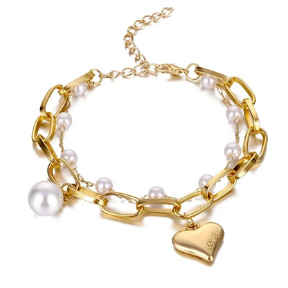 Elegant Butterfly Charm Bracelet – Gold-Toned Link Design for Women & Girls