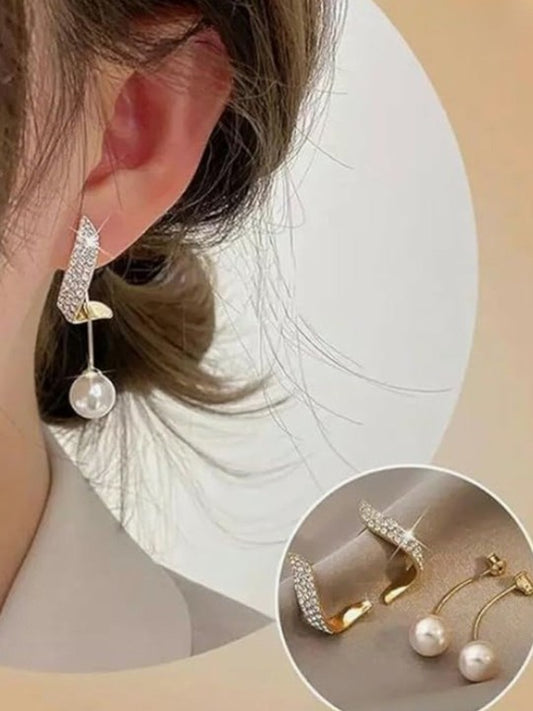 Lunaria Wing Tassel Earrings – Korean Pearl Drops with Celestial Grace