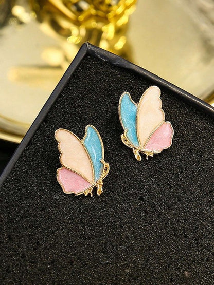 FlutterGlow Multicolor Butterfly Earrings – Playful Elegance in Every Hue
