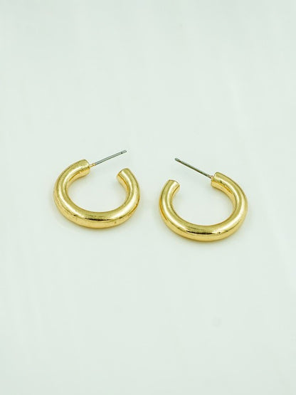 Ankara Luxe Tube Hoops – Korean-Inspired Gold-Plated Statement Earrings