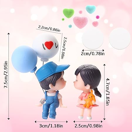 LoveBubble  Romantic Couple Dashboard Figurine with Balloon