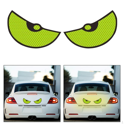 Glow Beast Eyes – Reflective Monster Sticker for Cars & Bikes (Yellow)