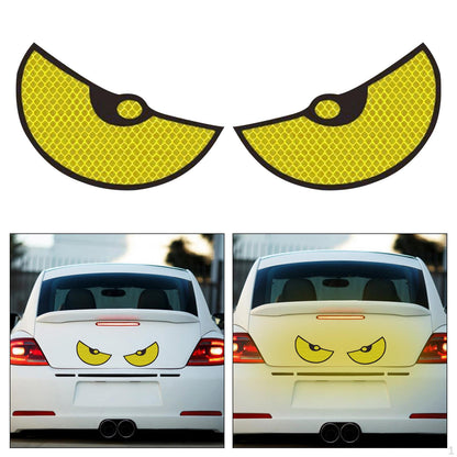 Glow Beast Eyes – Reflective Monster Sticker for Cars & Bikes (Yellow)