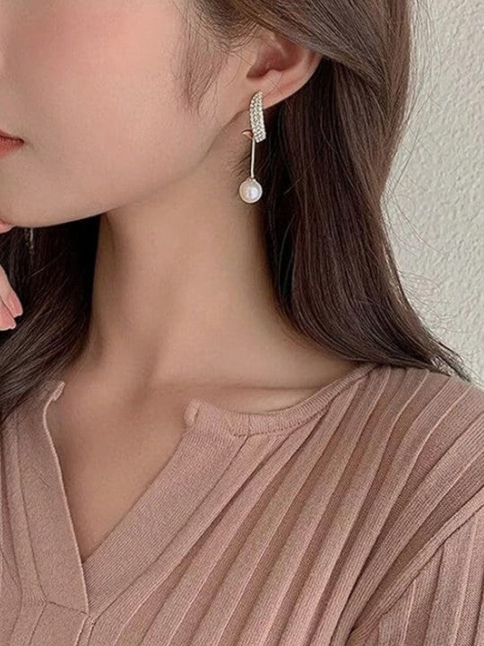 Lunaria Wing Tassel Earrings – Korean Pearl Drops with Celestial Grace