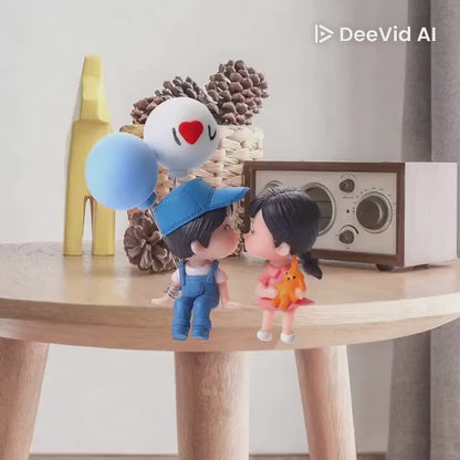 LoveBubble  Romantic Couple Dashboard Figurine with Balloon